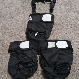 3 Pack Avont Washable Female Dog Diaper with Suspender Sz M Waist 13"-19" NWOT